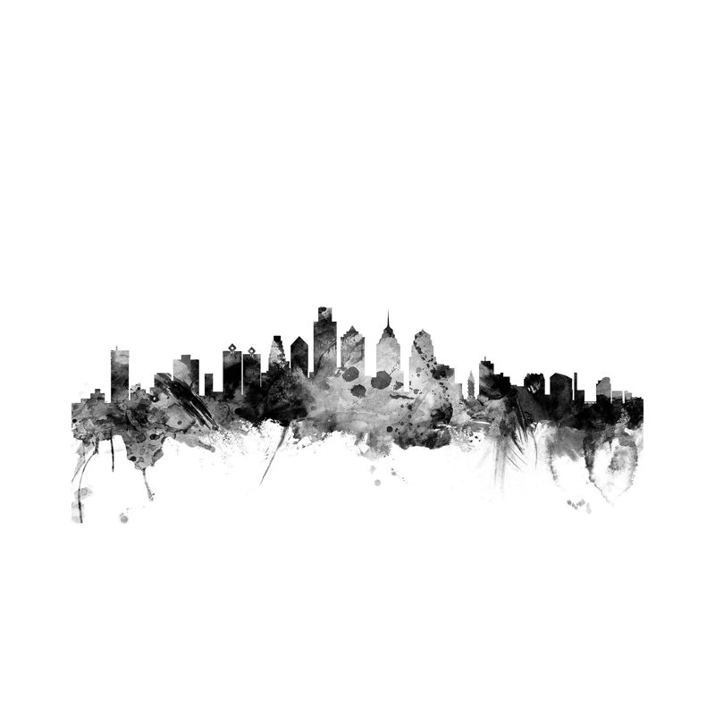 Philadelphia, Pennsylvania In Black & White by Michael Tompsett - Wrapped Canvas Gallery-Wrapped Canvas Giclée