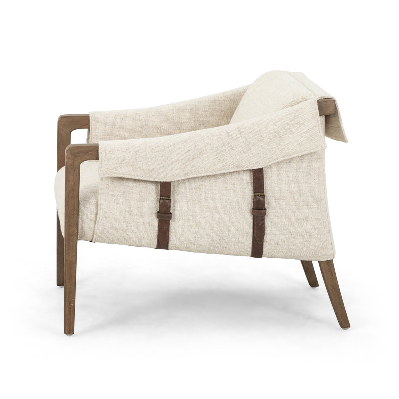 Karin 27" Wide Armchair, Thames Cream Polyester Blend, Brown