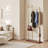 Solid Wood & Stainless Steel Freestanding Coat Rack Hanger With Storage-181807930