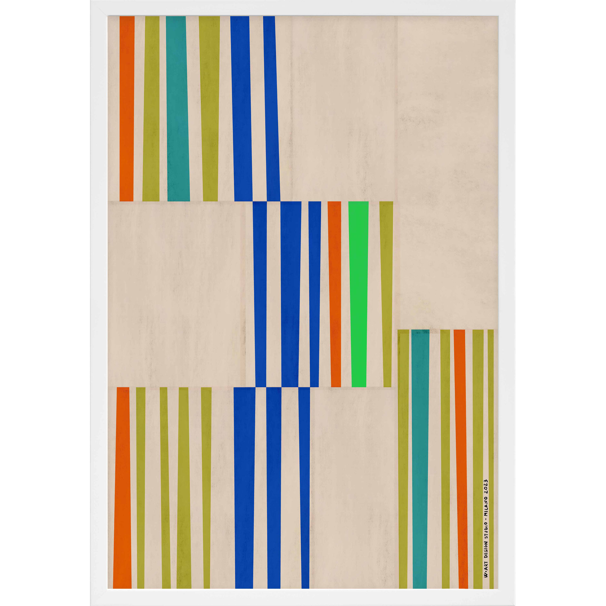 Abstract Assembly 1 by Romina Gadler, White Paper Framed, 50" H x 35" W
