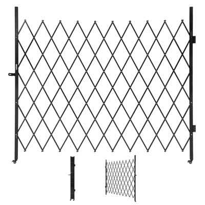 Barrière de sécurité extensible 65 ", barrière d'accès pliante haute 50" avec roulettes