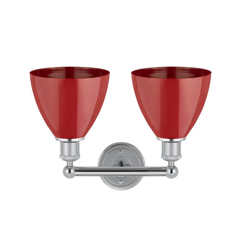 Éclairage pour meuble-lavabo à 2 lumières Arpita, Chrome poli, Rouge