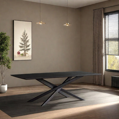 Black Innovative Durable Large Oak Dining Table