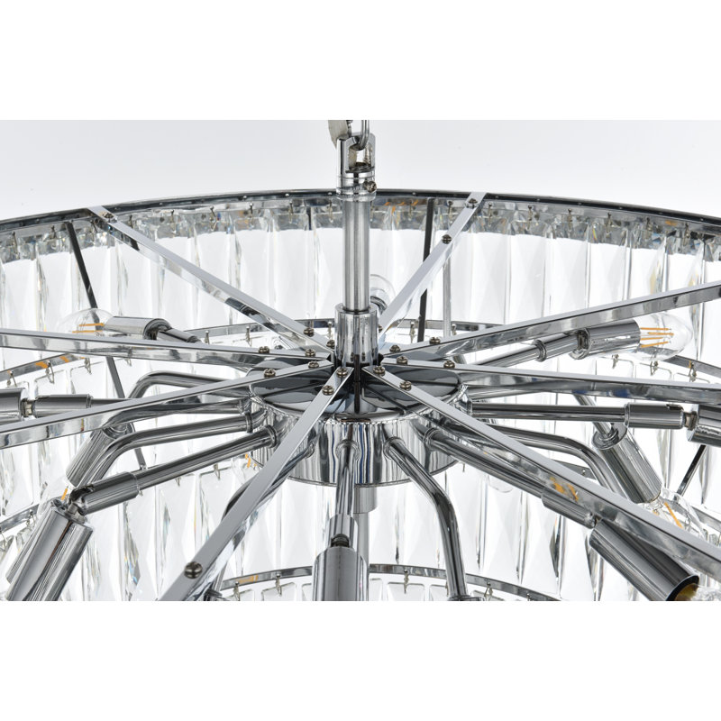 Lustre rond 32 pouces Iva , Chrome chrome