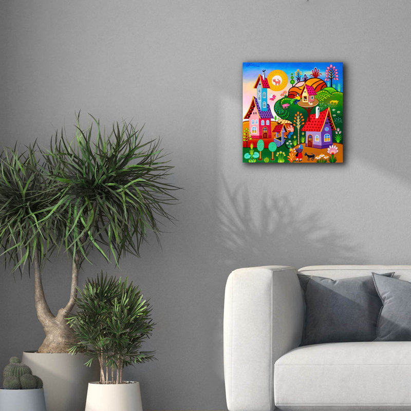  «Cat Sun» par Koday, art mural sur toile, 18 po x 18 po, H 18 po x l 18 po