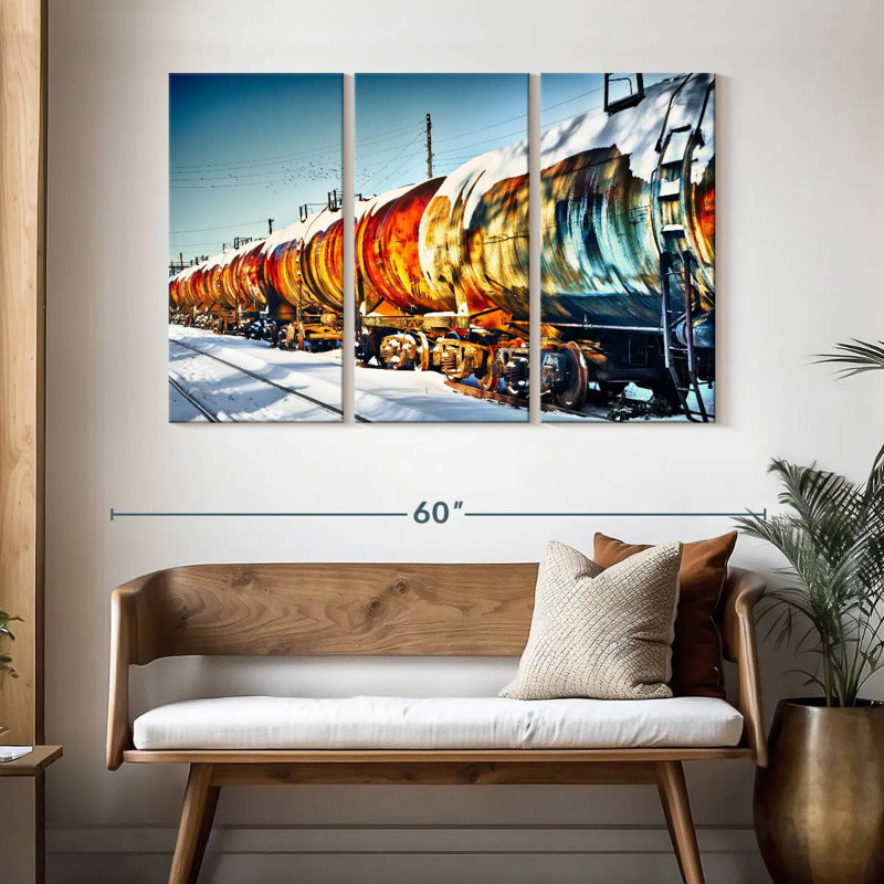 Mehar Snowy Oil Tanker Train, 32" H x 50" W