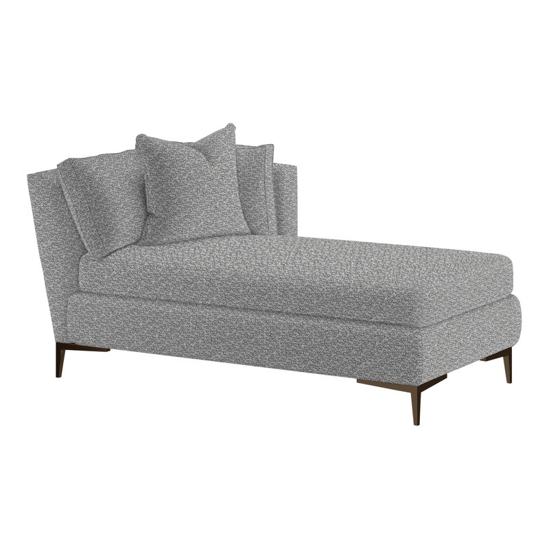 Aiden Chaise Lounge, Right Hand Facing, Perigold On The Lamb Newsprint, Antique Bronze