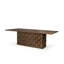 Table de salle à manger rectangulaire en bois massif tissé brun foncé Joaquin