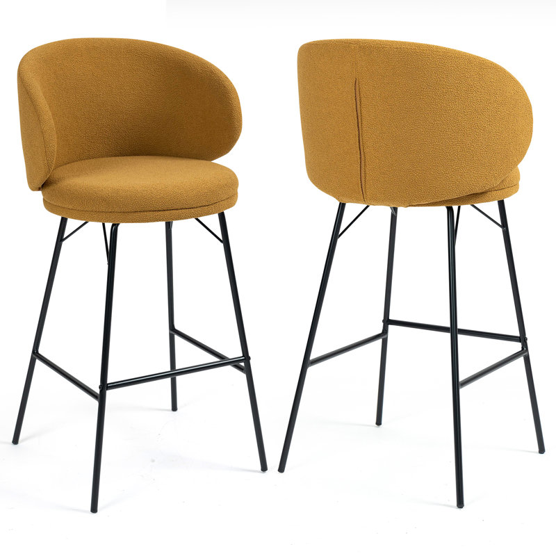 Lemonica Boucle Counter & Bar Stool, Bar Stool (30" Seat Height), Brown