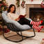 Chaise berçante en rotin avec revêtement intérieur / extérieur Keylli-694469819