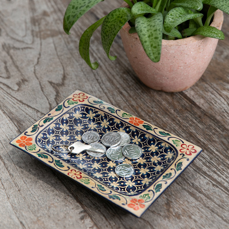 Novica Handmade Mountain Clover Wood Catchall