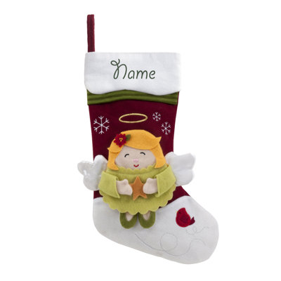 Angel Snowcap with Custom Name Stocking