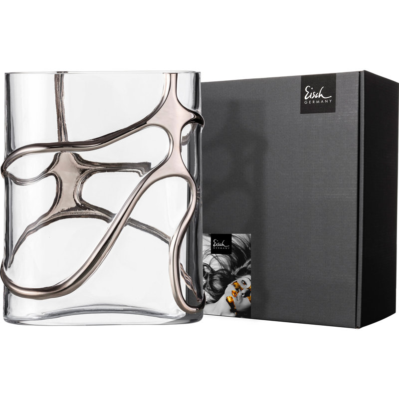 Ayley Crystal Table Vase, 29.7cm H x 26cm W x 11cm D, Silver 