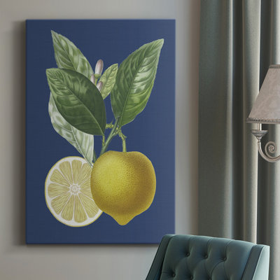 Citron français sur bleu marine II - reproduction d'art sur toile tendue