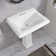 ZEAFIVE Pedestal Bathroom Sinks 20'' Ceramic Rectangular Bathroom Sink with Overflow
