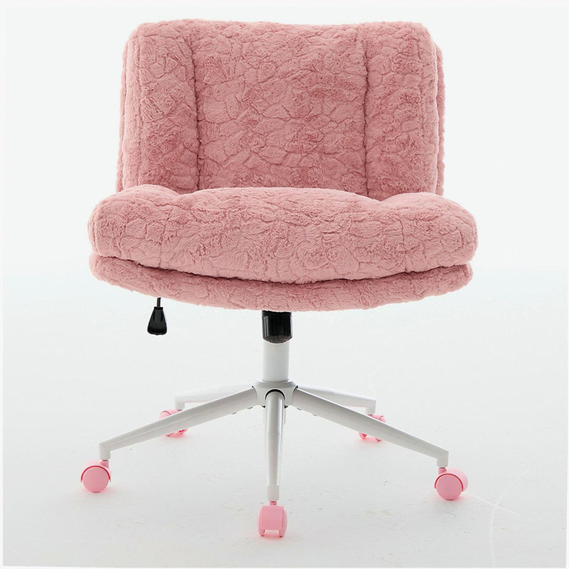 Malefatto Swivel Office Chair with Metal Base & Adjustable Height, Pink