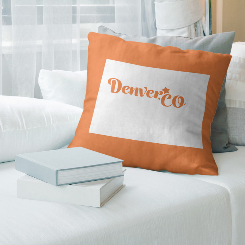 Housse de coussin en lin, Trenton, 16 po x 1 po, Orange