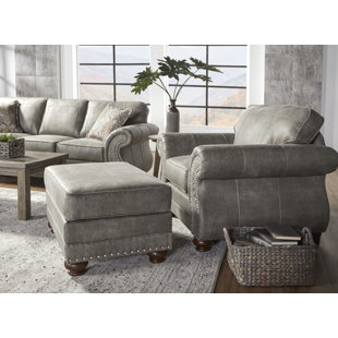 Macalla Upholstered Armchair with Ottoman