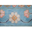 Tapis bleu à motif floral All-Over Oushak 9 x 12