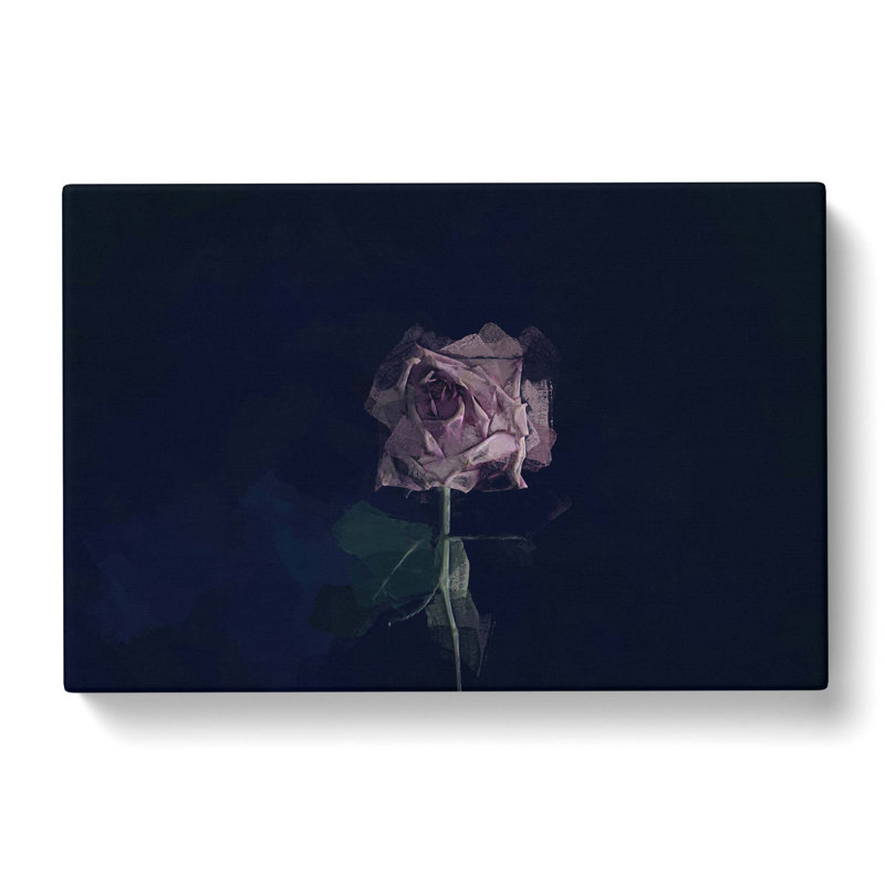 Dying Purple Rose in Abstract - Wrapped Canvas Graphic Art Print, 40cm H x 60cm W x 3cm D