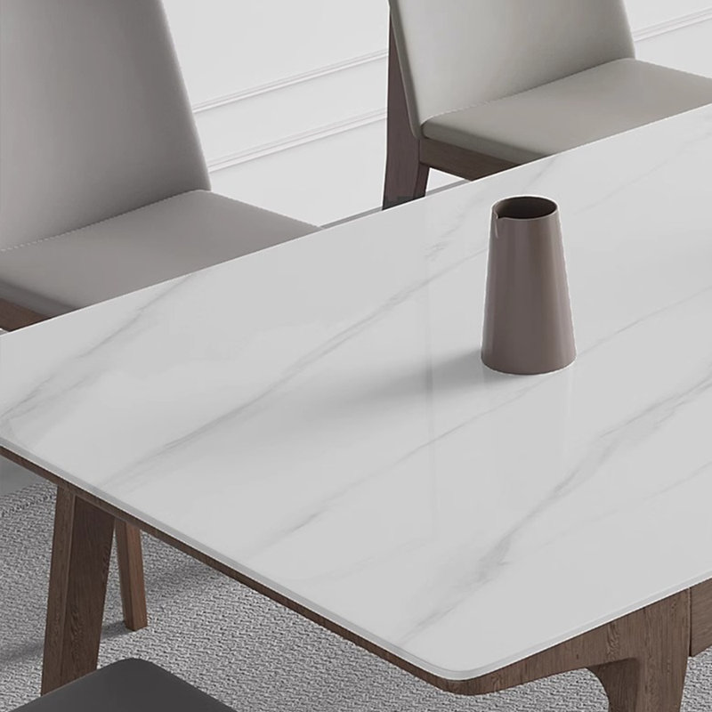 Very simple rock plate dining table and chair set, 29.52"H x 62.99"L x 31.49"W