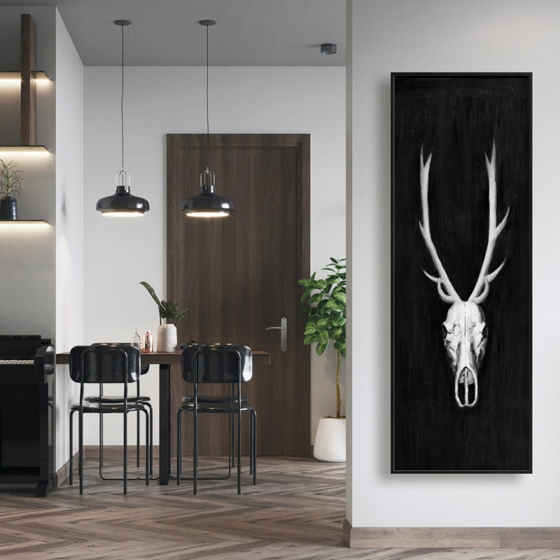 " Deer Skull On Black Background "
