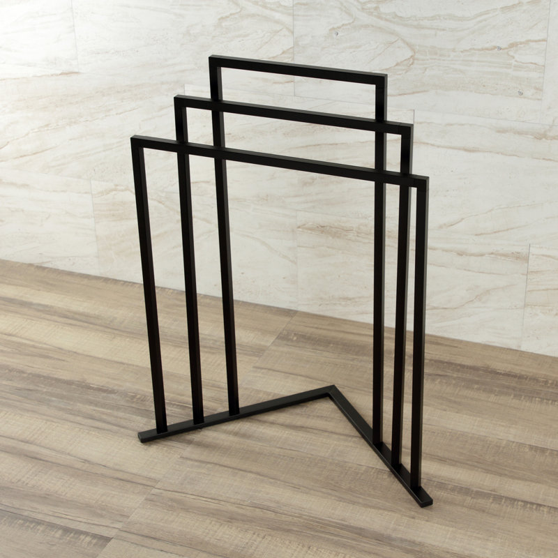 Kingston Brass Edenscape Freestanding 3-Tier Towel Rack, Matte Black