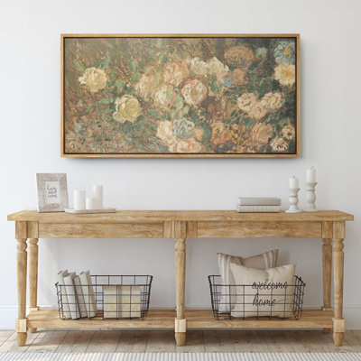 Abstract Botanical Vintage Flower Bouquets French Country Floral Extra Large Pictures Framed Canvas Print Wall Art
