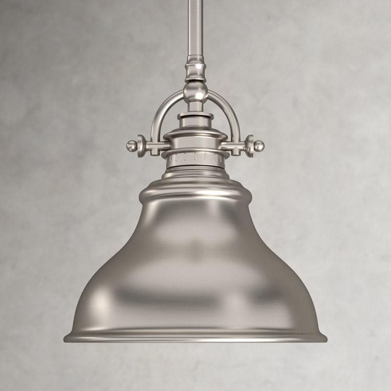 Rosalyn Cadmus - Light Single Dome Pendant, Brushed Nickel, 9" H x 8" W x 8" D