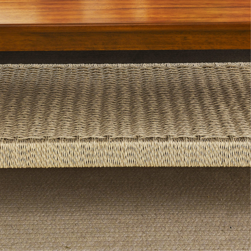Table basse 47,25 "Mid-Century avec tablette tissée