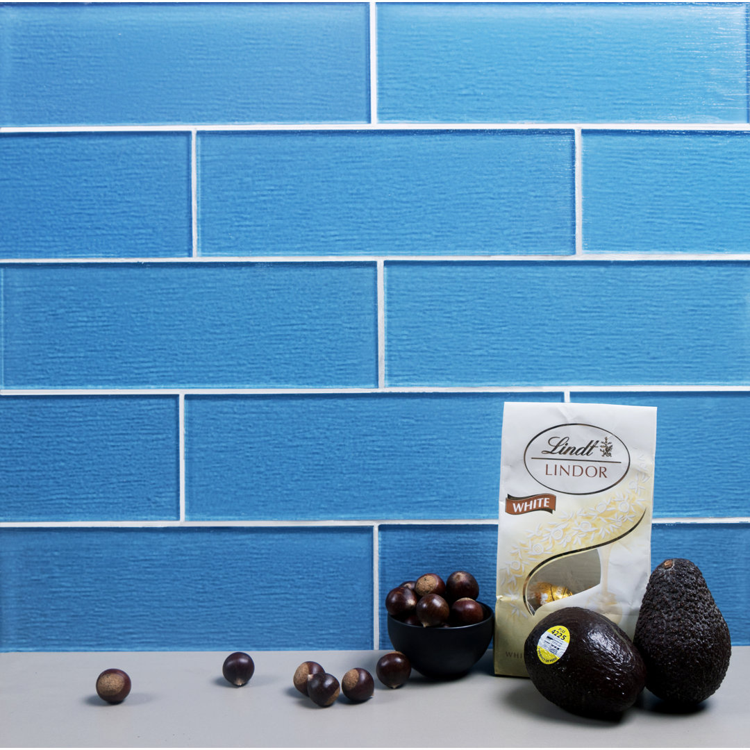 Premium Textured 4" x 12" Straight Edge Glass Subway Tile WS Tiles® 