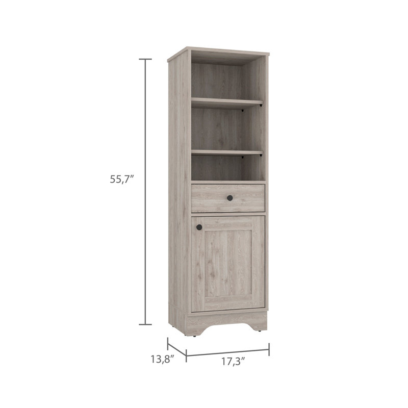 Armoire à linge sur pied Everman, Brun