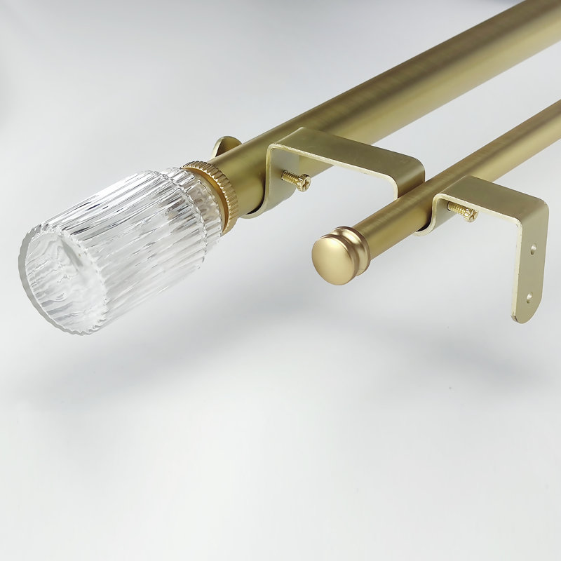 Judner Gold Adjustable Double Curtain Rod Set, 36" - 72"