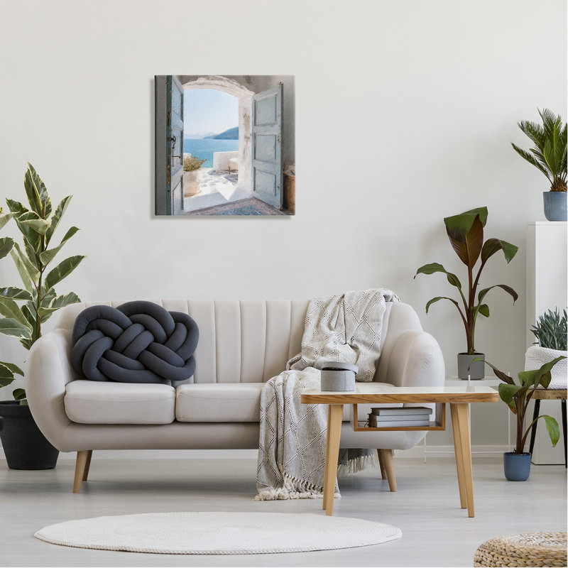 Villa côtière grecque sur toile par LSR Design Studio, H 24 po x l 24 po x P 1,5 po