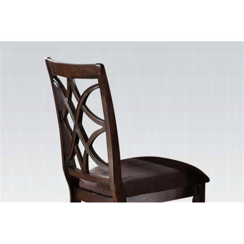 Chaise d'appoint en microfibre et finition noyer foncé Keenan