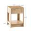 Table d'appoint de 15,85 po avec tiroir - moderne pour les espaces de vie. Couleur naturelle, corps, tiroir fonctionnel, capacité de charge de 120 lb dans la chambre à coucher et le bureau. Boîte de rangement coulissante,-400358991