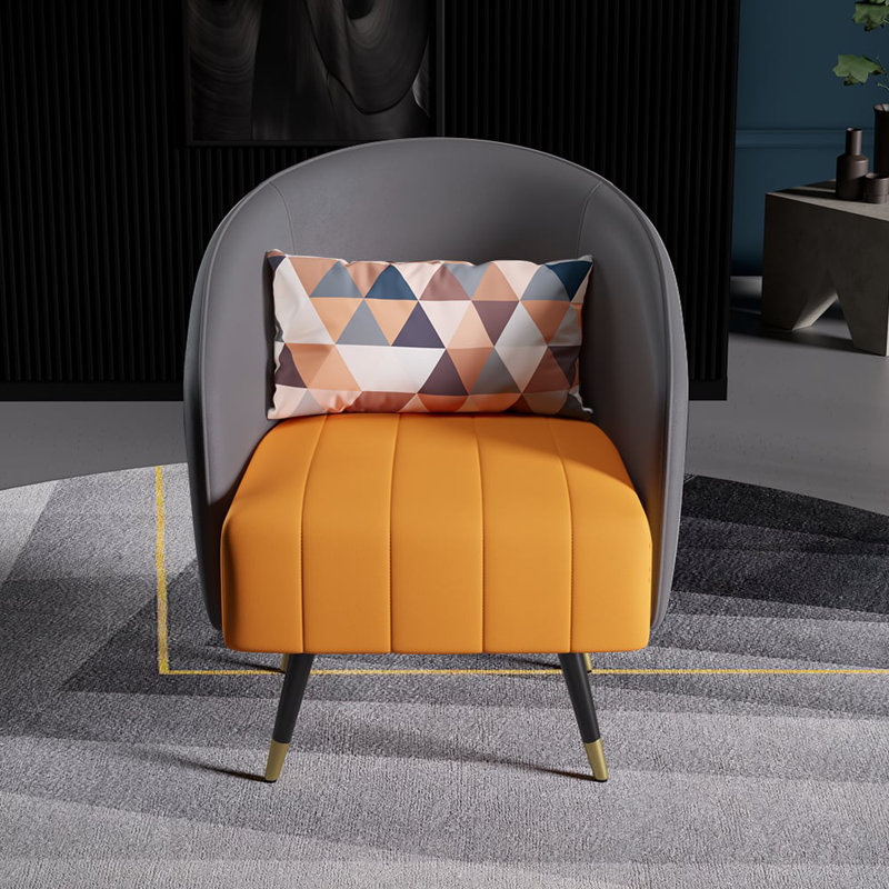 Fauteuil de chambre 26 po, Cuir de microfibre gris