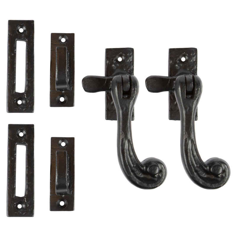 Hammer & Tongs - Rustic Window Fastener - Right Handed - W45mm x H110mm - Black