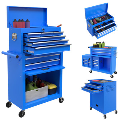 Backsten 13'' W 8 -Drawer Steel Combination Set with Wheels