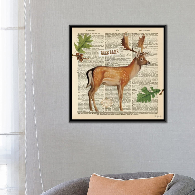 « iii », impression sur toile tendue Lodge Collage, H 18 po x l 18 po x P 1,5 po, Toile avec cadre noir, Non mat