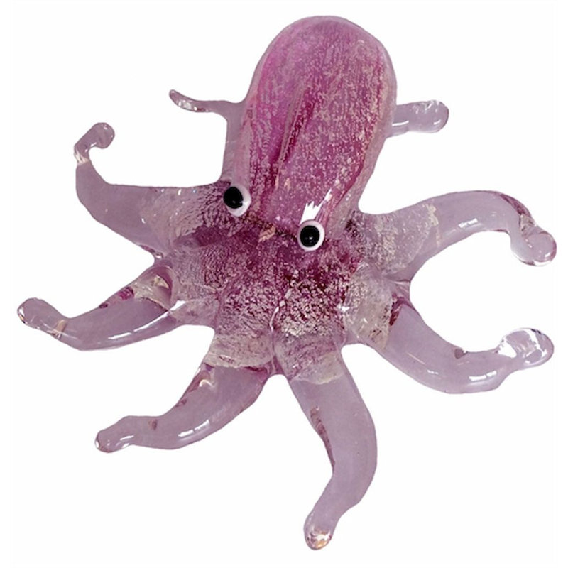 Figurine en verre octopus Wangaratta, Rose / argenté