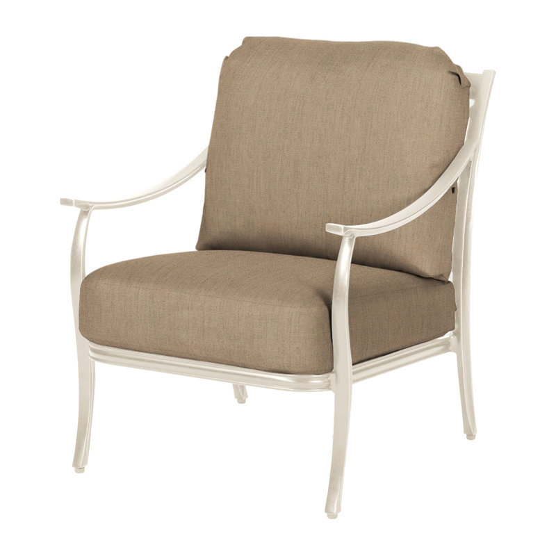 Edge Lounge Chair with Sunbrella Cushions, Midnight Gold, Canvas Heather Beige Sunbrella® Canvas