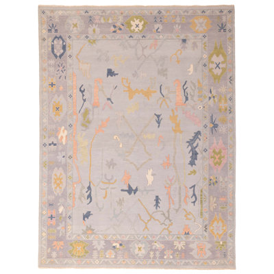 Tapis moderne gris Oushak 9 pi 0 po x 11 pi 9 po