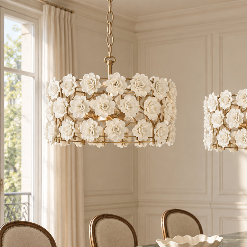 Lustre cylindrique unique et remarquable à 3 lumières Corbel