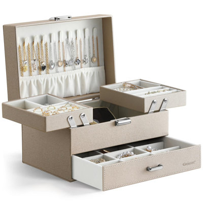 3-Layer Large Jewellery Storage Case with Drawer