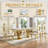70"Faux Marble Dining Table,Rectangular Kitchen Table With Diamond-Shape Stainless Steel Legs For Kitchen, Living Room-257640907-257640910-257640908