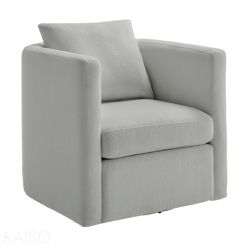 Fauteuil d'appoint pivotant à fonction tonneau - Tissu de performance rembourré, Grey