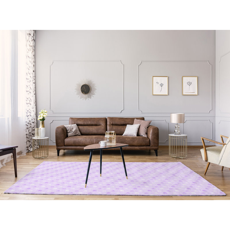 Tapis de zone mauve à rayures petits gâteaux, Rectangle 9 pi x 12 pi