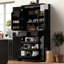 71" Tall Kitchen Pantry Vintage Embossed Textured Storage Cabinet with 2 Drawers, Freestanding Dining Hutch Cupboard