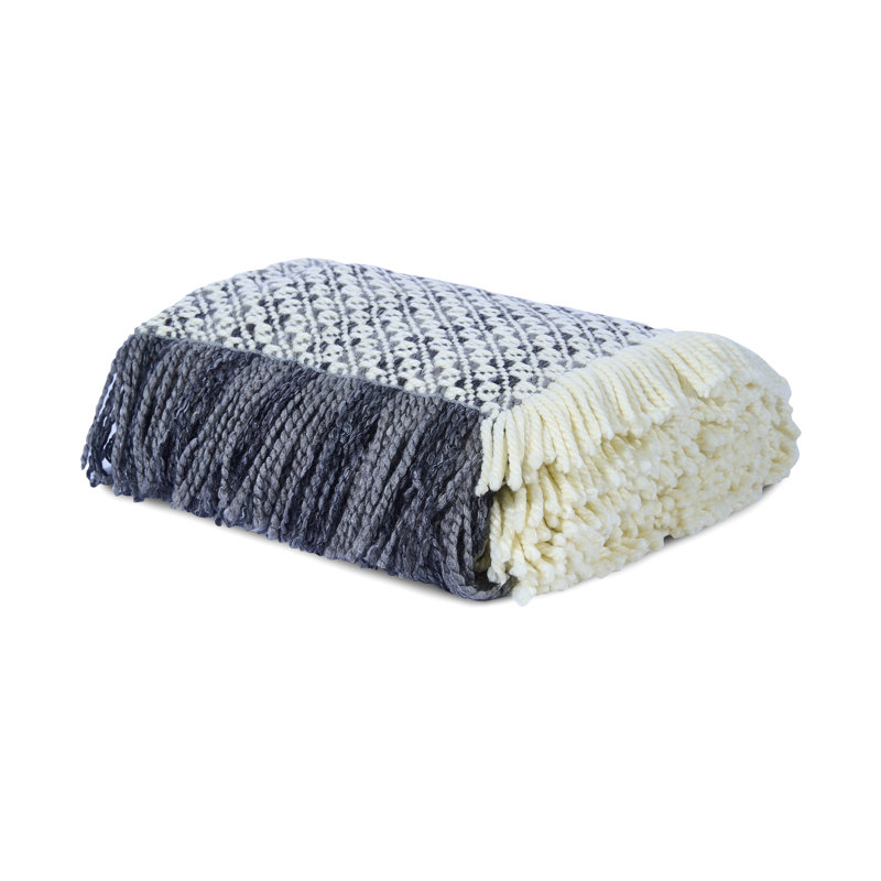 Machine Woven Throw Blanket, Gray